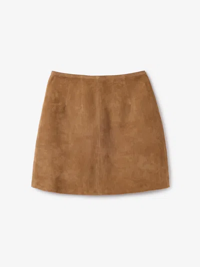 House Of Dagmar Suede Mini Skirt In Brown