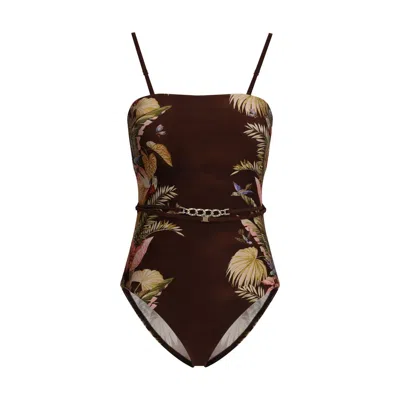 Zimmermann Ascension One-piece Swimsuit In Brown