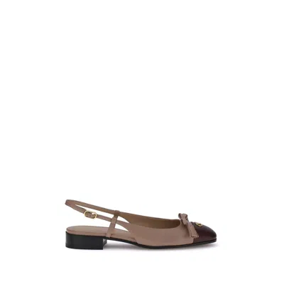 Valentino Garavani Valet Du Roi Ballerinas In Brown