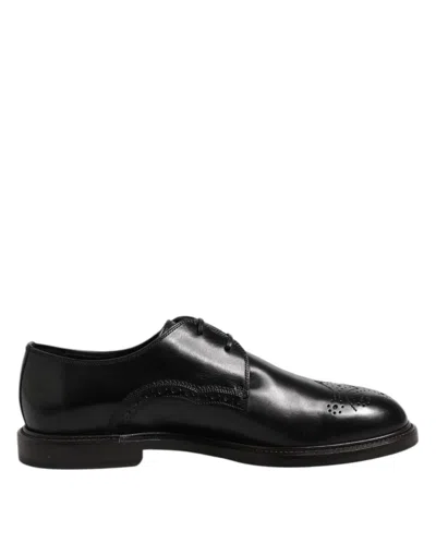 Dolce & Gabbana Elegant Black Leather Derby Formal Shoes