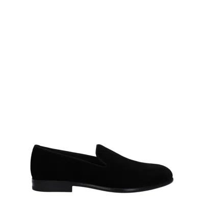 Dolce & Gabbana Black Dg Crown Embroidery Loafers Slip On Shoes