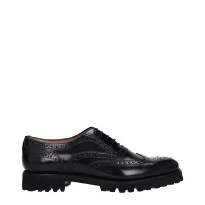 Church's Brogues With Almond Toe And Decorative Stitching In Black