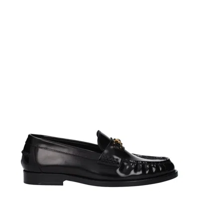 Versace Horsebit-embellished Patent-leather Loafers In Black