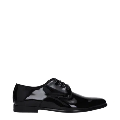 Dolce & Gabbana Leather Lace-up Derby Shoes In Black