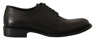 Dolce & Gabbana Black Leather Lace Up Mens Formal Derby Mens Shoes