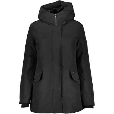 Woolrich Hooded Coat With Adjustable Cuffs And Drawstring Waist