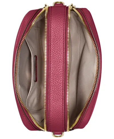 Michael Kors Bryant Medium Pebbled Leather Camera Crossbody Bag In Red