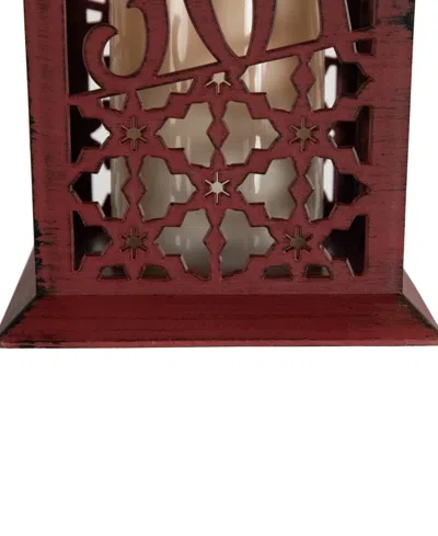 Northlight Snowflakes Joy Candle Decorative Lantern In Brown