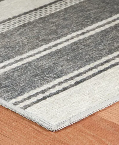 Dash And Albert Rugs By Annie Selke Bowman Stripe Machine Washable Da2338 2'x3' Area Rug In Gray