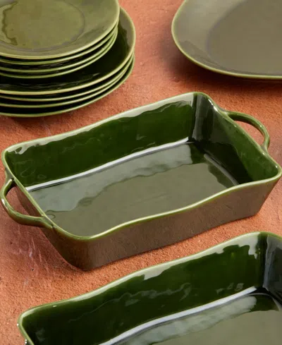 Certified International Verde Large Rectangular Baker In Green