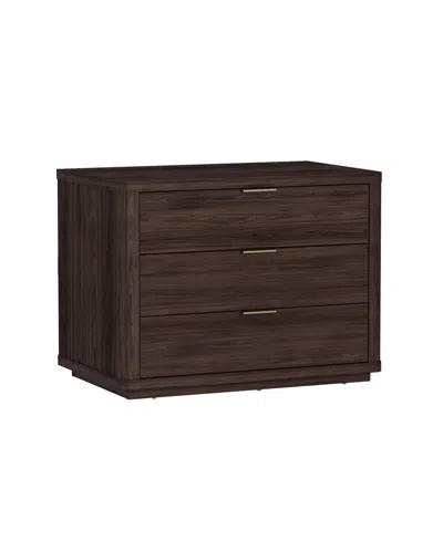 Manhattan Comfort Evelyn 32" 3-drawer Nightstand In Brown