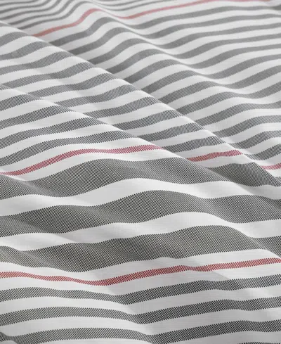 Tommy Hilfiger Danbury Stripe Cotton 3-pc. Comforter Set, Full/queen In Gray