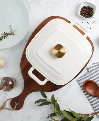 Smith And Clark Smith & Clark Enameled Cast Iron 4-qt. Square Dutch Oven In White