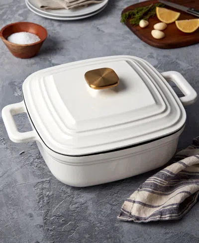 Smith And Clark Smith & Clark Enameled Cast Iron 4-qt. Square Dutch Oven In White