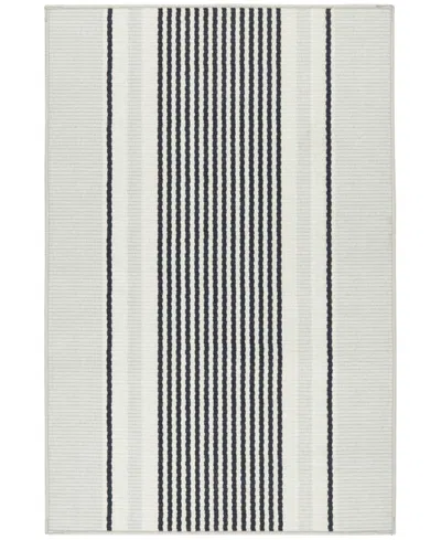Dash And Albert Rugs By Annie Selke Gunner Stripe Machine Washable Da2038 4'x6' Area Rug In Gray