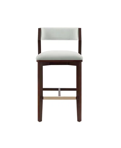 Manhattan Comfort Patricia 39.2" Velvet Upholstered Barstool In Brown