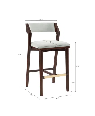 Manhattan Comfort Patricia 39.2" Velvet Upholstered Barstool In Brown