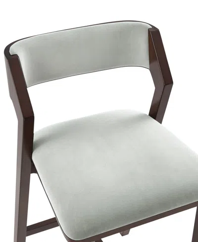 Manhattan Comfort Patricia 39.2" Velvet Upholstered Barstool In Brown