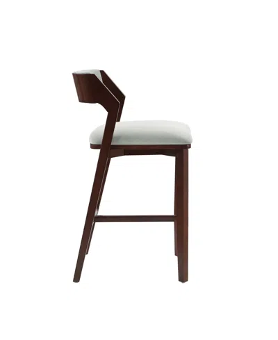 Manhattan Comfort Patricia 39.2" Velvet Upholstered Barstool In Brown