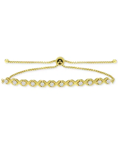 Giani Bernini Cubic Zirconia Xo Bolo Bracelet, Created For Macy's In Multi