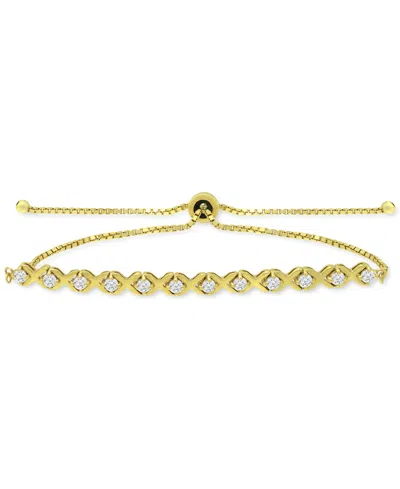 Giani Bernini Cubic Zirconia Xo Bolo Bracelet, Created For Macy's In Multi