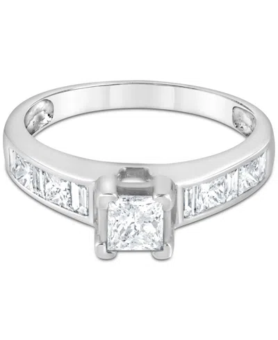 Macy's Diamond Princess-cut Engagement Ring (1 Ct. T.w.) In 14k White Gold In Metallic