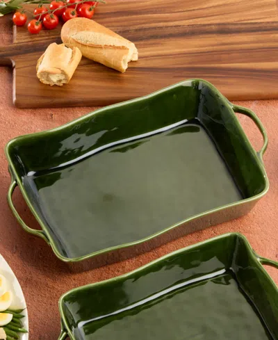 Certified International Verde Large Rectangular Baker In Green