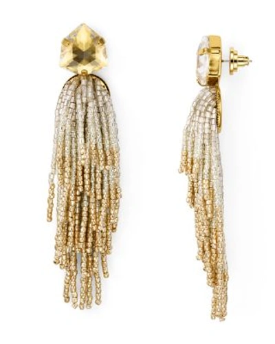 Tory Burch Golden Beaded Tassel Drop Earrings