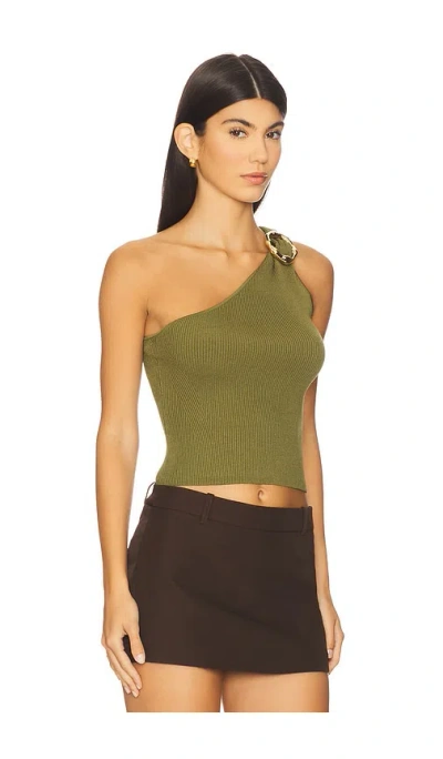 Simkhai Fenix One-shoulder Top In Green