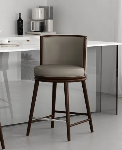 Manhattan Comfort Evalyn 37.6" Upholstered Counter Stool In Brown