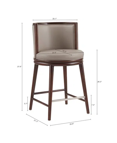 Manhattan Comfort Evalyn 37.6" Upholstered Counter Stool In Brown