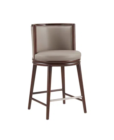 Manhattan Comfort Evalyn 37.6" Upholstered Counter Stool In Brown