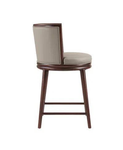 Manhattan Comfort Evalyn 37.6" Upholstered Counter Stool In Brown