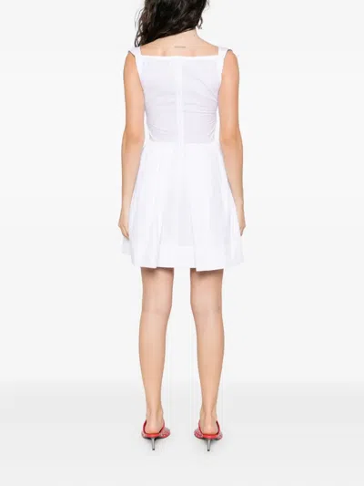 Vivienne Westwood Draped Midi Dress With Fitted Bodice And Gathered Skirt In White