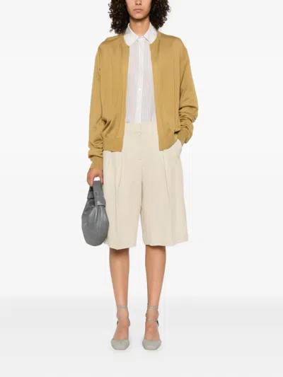 Frenckenberger Mini Open-front Cardigan In Brown