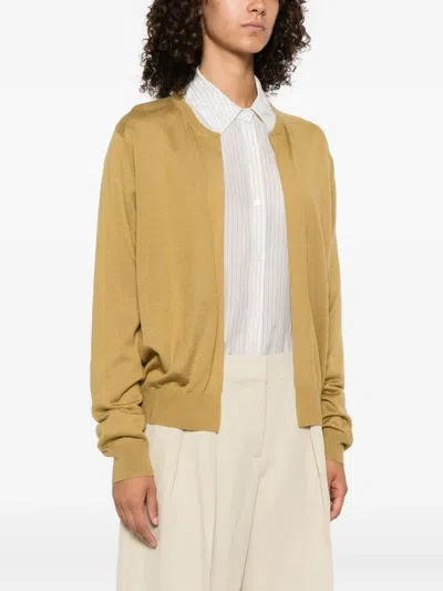 Frenckenberger Mini Open-front Cardigan In Brown