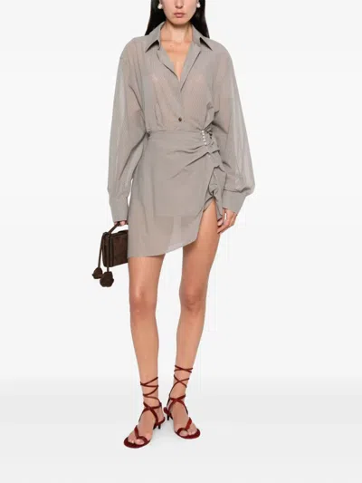Magda Butrym Asymmetric Button-up Shirt In Gray