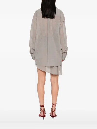 Magda Butrym Asymmetric Button-up Shirt In Gray