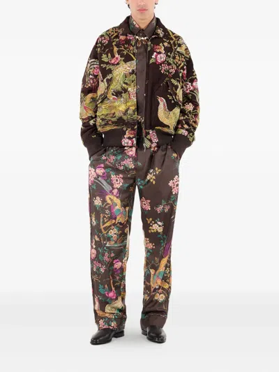 飞鸟花卉飞行员夹克