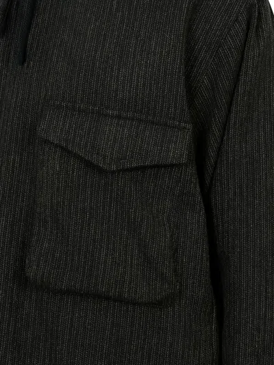 Universal Works Hooded Stripe-pattern Jacket In Black