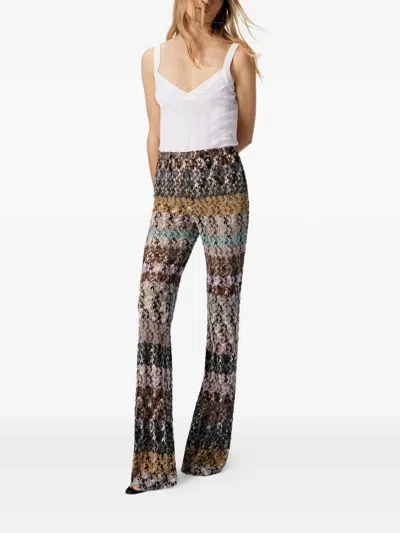 Missoni Striped Metallic-knit Trousers In Multi