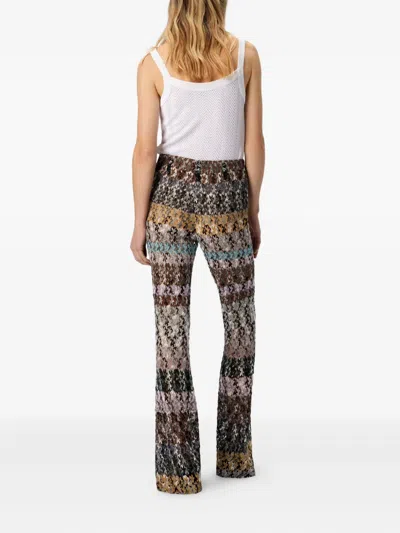 Missoni Striped Metallic-knit Trousers In Multi