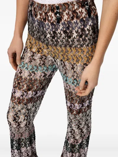 Missoni Striped Metallic-knit Trousers In Multi