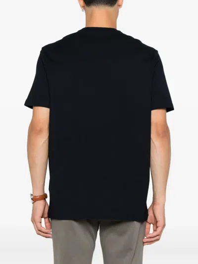 Paul & Shark Cotton Jersey T-shirt With Logo Print In Blue