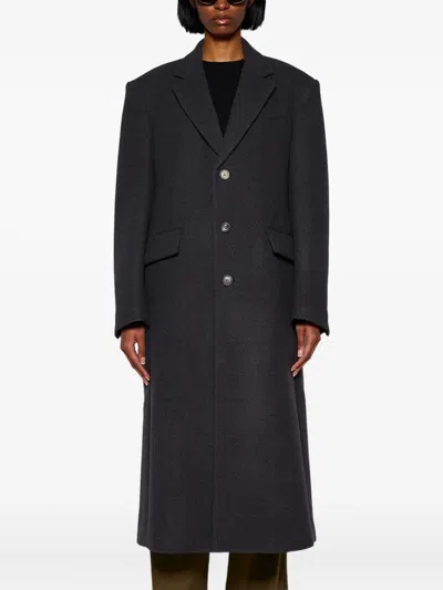 Wardrobe.nyc Single-breasted Wool Coat In Charcoal