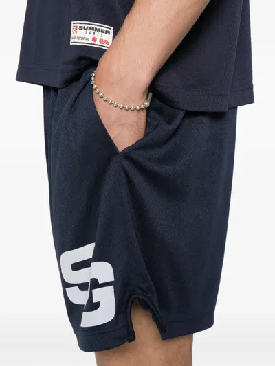 Summer Games Logo-print Mesh Shorts In Blue