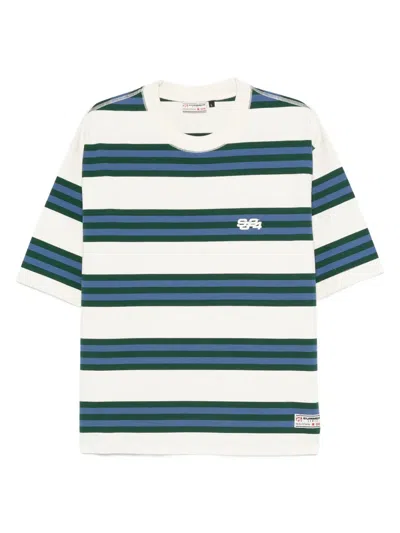 Summer Games Striped Organic Cotton T-shirt In Blue