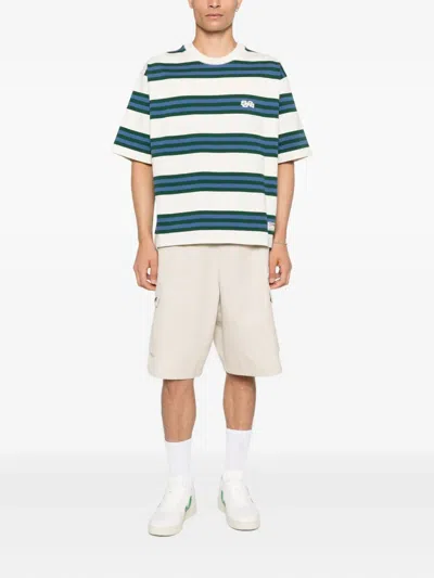 Summer Games Striped Organic Cotton T-shirt In Blue