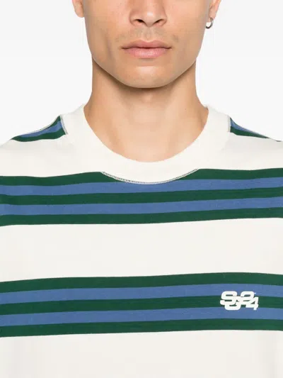 Summer Games Striped Organic Cotton T-shirt In Blue