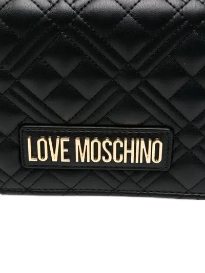 Love Moschino Shiny Shoulder Bag In Black